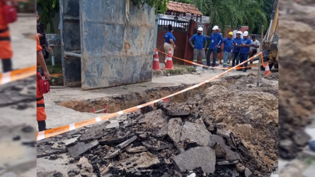 Funcionário da Águas de Manaus morre soterrado em obra na Zona Norte; VÍDEOS