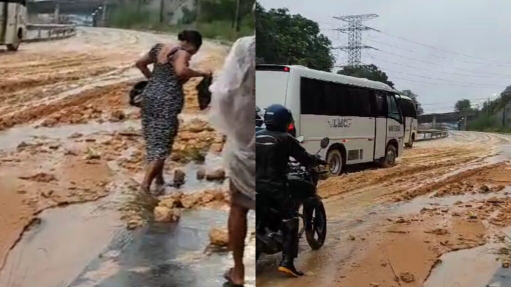 trecho da avenida das Torres é interditado após proteção de barranco ceder em Manaus