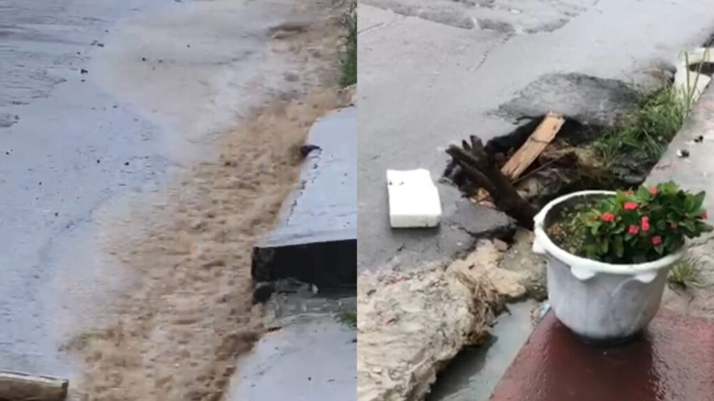 Forte chuva destrói rua do Jorge Teixeira 3, na zona leste de Manaus