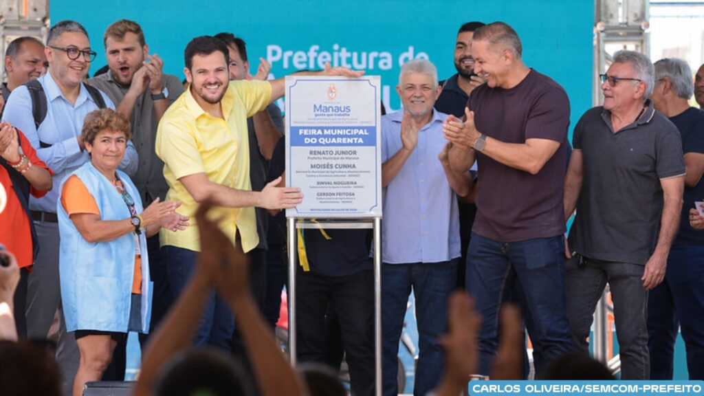 Prefeito Renato Junior entrega feira municipal do 40 reformada e anuncia que vai reformar todas as feiras de Manaus até o fim da gestão