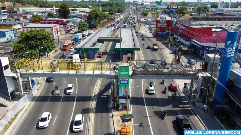 Prefeitura de Manaus avança em mais de 70% da obra da passarela Santos Dumont Prefeitura de Manaus avança em mais de 70% da obra da passarela Santos Dumont