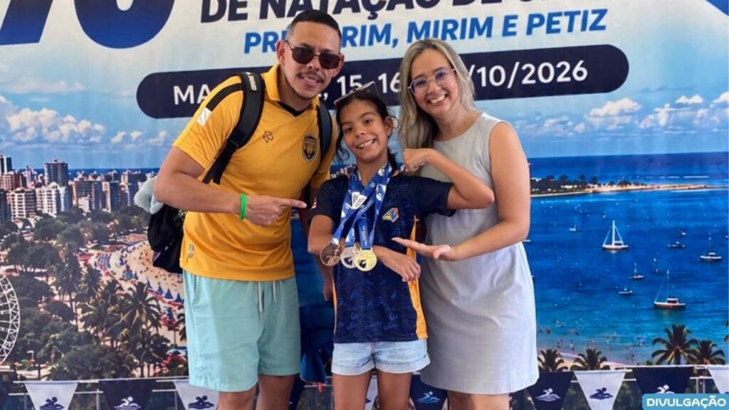 Amazonense Lelê conquista ouro, prata e bronze na Copa Norte-Nordeste de Natação
